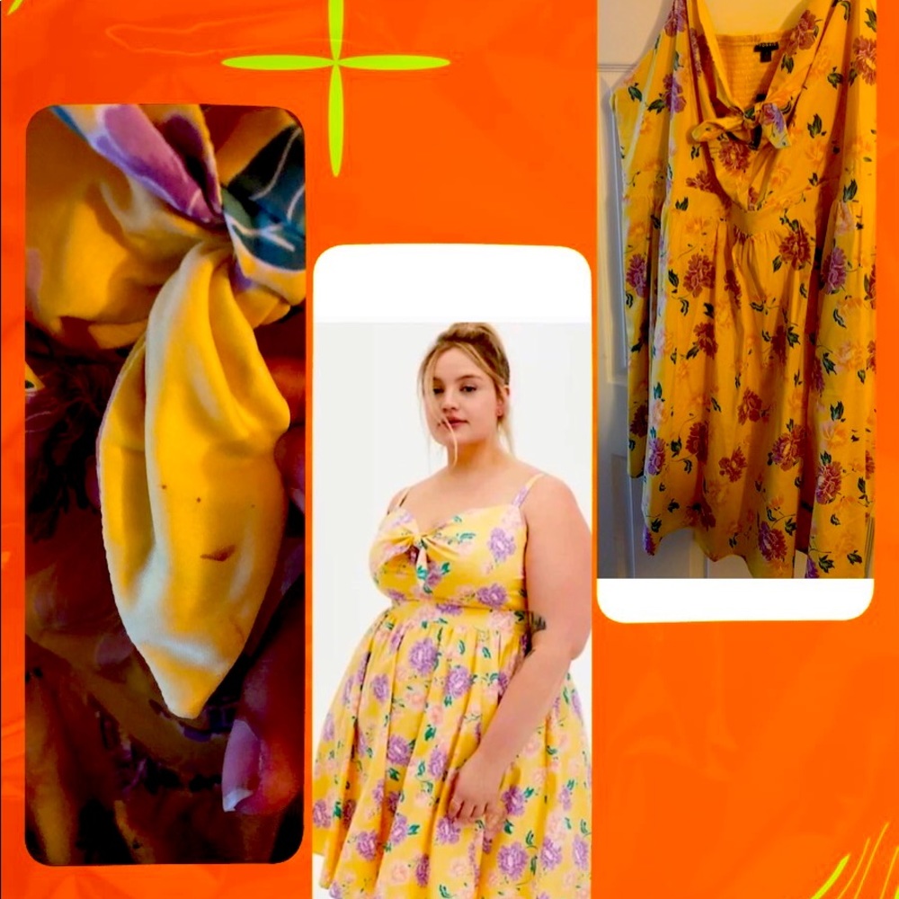 Torrid Sz 5 yellow floral dress